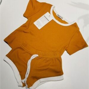 Baby Shorts boho Outfit Set Ribbed Material